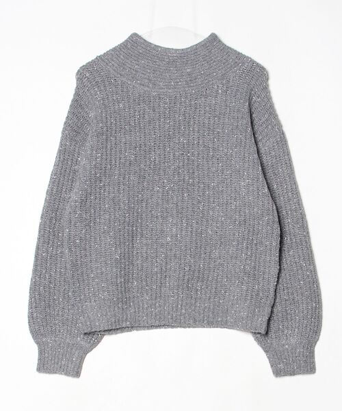 HARUYAMA（ハルヤマ）の「【WEB限定】ラメフレンチネックプルオーバーFURRY（ニット/セーター・レディース・チャコールグレー/グレー/オフホワイト/イエロー・F）」の3枚目の写真