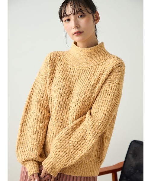 HARUYAMA（ハルヤマ）の「【WEB限定】ラメフレンチネックプルオーバーFURRY（ニット/セーター・レディース・チャコールグレー/グレー/オフホワイト/イエロー・F）」の4枚目の写真