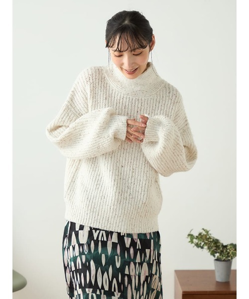 HARUYAMA（ハルヤマ）の「【WEB限定】ラメフレンチネックプルオーバーFURRY（ニット/セーター・レディース・チャコールグレー/グレー/オフホワイト/イエロー・F）」の13枚目の写真