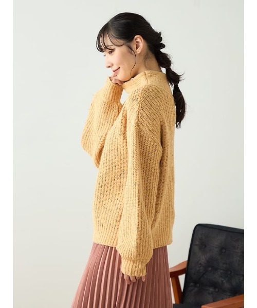 HARUYAMA（ハルヤマ）の「【WEB限定】ラメフレンチネックプルオーバーFURRY（ニット/セーター・レディース・チャコールグレー/グレー/オフホワイト/イエロー・F）」の9枚目の写真