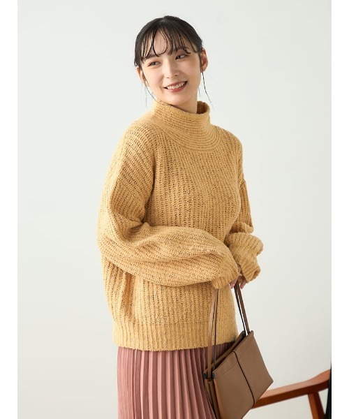 HARUYAMA（ハルヤマ）の「【WEB限定】ラメフレンチネックプルオーバーFURRY（ニット/セーター・レディース・チャコールグレー/グレー/オフホワイト/イエロー・F）」の5枚目の写真