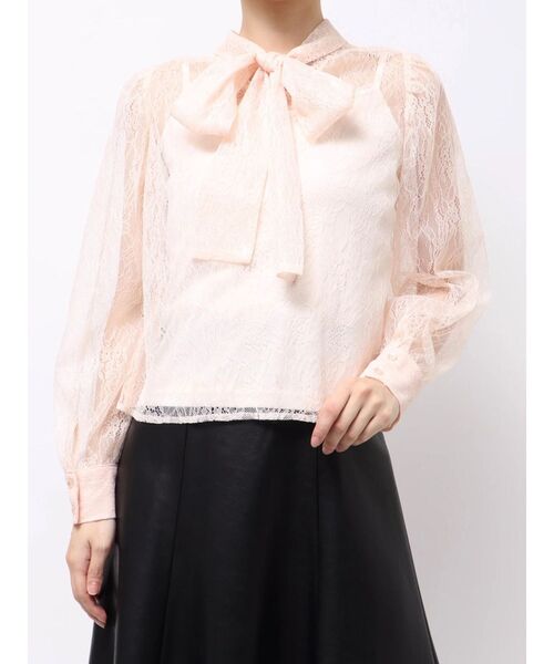 MERCURYDUO（マーキュリーデュオ）の「2WAYバックリボンレースブラウス（シャツ/ブラウス・レディース・ピンク/オフホワイト/ブルー・FREE）」の3枚目の写真