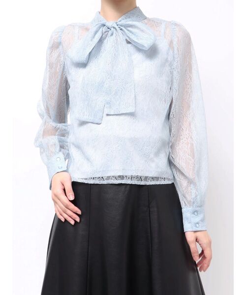 MERCURYDUO（マーキュリーデュオ）の「2WAYバックリボンレースブラウス（シャツ/ブラウス・レディース・ピンク/オフホワイト/ブルー・FREE）」の2枚目の写真
