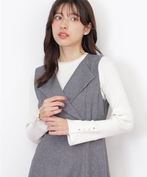 ◇袖ボタンリブニット