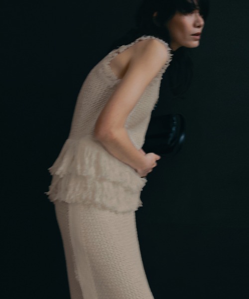 anuke（アンヌーク）の「Crochet Knit Skirt（スカート・レディース・アイボリー/ブラック・36inch/38inch）」の12枚目の写真