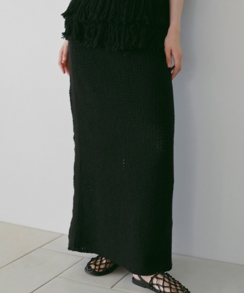 anuke（アンヌーク）の「Crochet Knit Skirt（スカート・レディース・アイボリー/ブラック・36inch/38inch）」の14枚目の写真