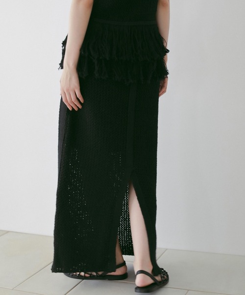 anuke（アンヌーク）の「Crochet Knit Skirt（スカート・レディース・アイボリー/ブラック・36inch/38inch）」の15枚目の写真