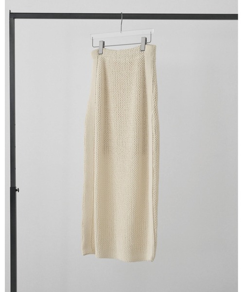anuke（アンヌーク）の「Crochet Knit Skirt（スカート・レディース・アイボリー/ブラック・36inch/38inch）」の3枚目の写真