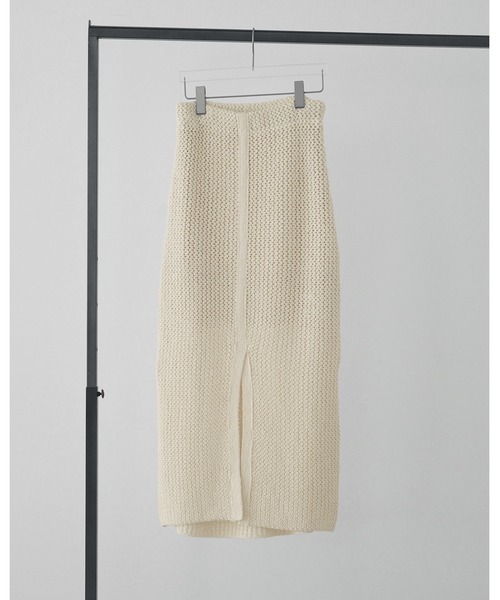 anuke（アンヌーク）の「Crochet Knit Skirt（スカート・レディース・アイボリー/ブラック・36inch/38inch）」の4枚目の写真