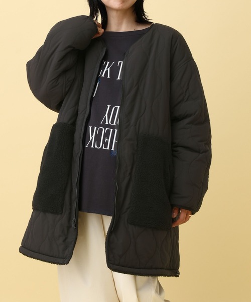 セール】【産前・産後対応】マタニティ／リバーシブルボアキルトコート