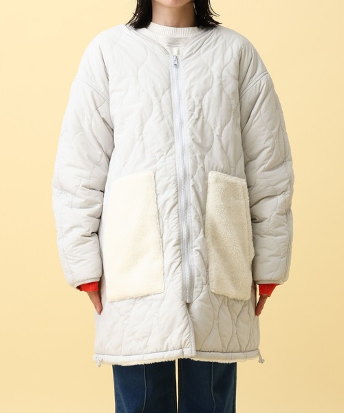 セール】【産前・産後対応】マタニティ／リバーシブルボアキルトコート