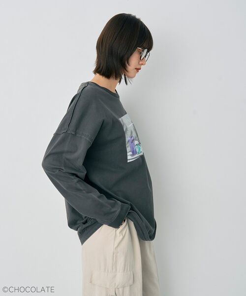 YECCA VECCA（イェッカヴェッカ）の「Whippi&WrappiプリントロンTee①（Tシャツ/カットソー・レディース・チャコールグレー/アイボリー・FREE）」の8枚目の写真