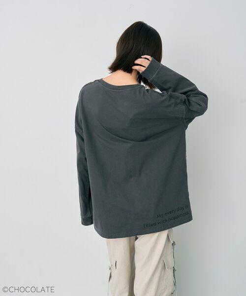 YECCA VECCA（イェッカヴェッカ）の「Whippi&WrappiプリントロンTee①（Tシャツ/カットソー・レディース・チャコールグレー/アイボリー・FREE）」の9枚目の写真