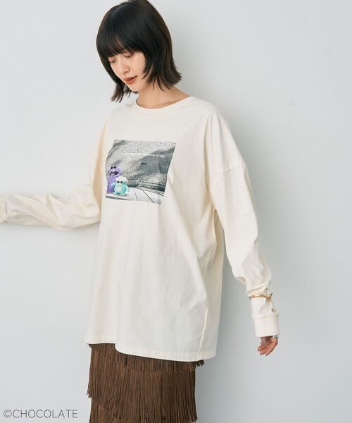 YECCA VECCA（イェッカヴェッカ）の「Whippi&WrappiプリントロンTee①（Tシャツ/カットソー・レディース・チャコールグレー/アイボリー・FREE）」の15枚目の写真
