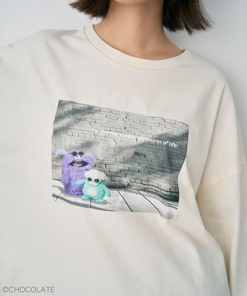 YECCA VECCA（イェッカヴェッカ）の「Whippi&WrappiプリントロンTee①（Tシャツ/カットソー・レディース・チャコールグレー/アイボリー・FREE）」の19枚目の写真