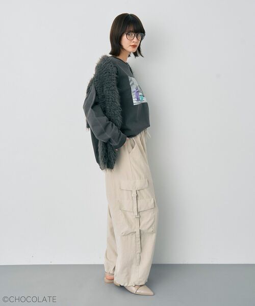 YECCA VECCA(イェッカヴェッカ)の「Whippi&WrappiプリントロンTee①(Tシャツ/カットソー・レディース・チャコールグレー/アイボリー・FREE)」の12枚目の写真