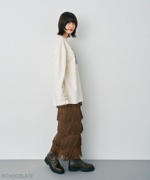 YECCA VECCA(イェッカヴェッカ)の「Whippi&WrappiプリントロンTee①(Tシャツ/カットソー・レディース・チャコールグレー/アイボリー・FREE)」の17枚目の写真