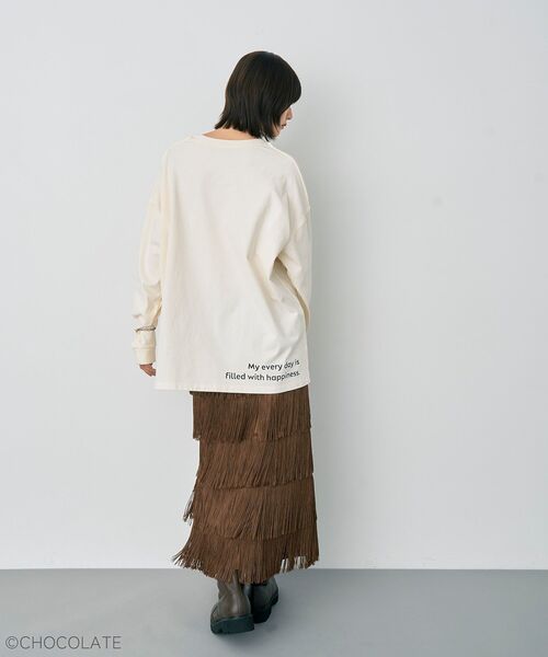 YECCA VECCA(イェッカヴェッカ)の「Whippi&WrappiプリントロンTee①(Tシャツ/カットソー・レディース・チャコールグレー/アイボリー・FREE)」の18枚目の写真