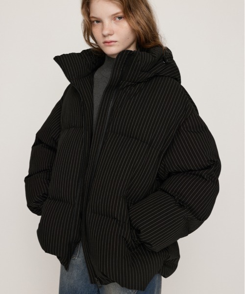 セール】2WAY STRIPE PUFFER BZ ツーウェイ ストライプ パッファー