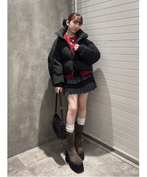 セール】2WAY STRIPE PUFFER BZ ツーウェイ ストライプ パッファー