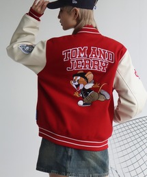 ブラックスタジャン ホワイト刺繍 レッドパッチ ブラックスタジャン ホワイト刺繍 レッドパッチ ブラックスタジャン