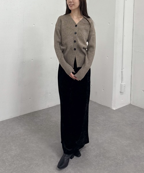 archives（アルシーヴ）の「Ｖネックメランジニットカーディガン（カーディガン/ボレロ・レディース・グレー/ベージュ/ブラウン・MEDIUM）」の9枚目の写真