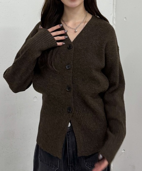 archives（アルシーヴ）の「Ｖネックメランジニットカーディガン（カーディガン/ボレロ・レディース・グレー/ベージュ/ブラウン・MEDIUM）」の19枚目の写真