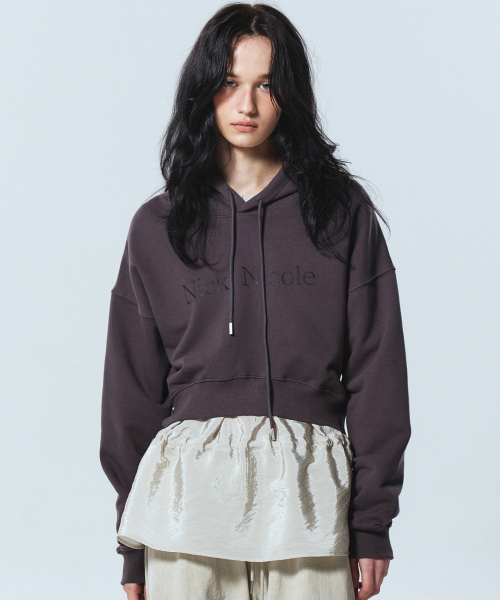 NICK&NICOLE(ニックアンドニコール)の「NICOLE LOGO CROP HOODY_CHARCOAL(パーカー・レディース・その他・FREE)」の1枚目の写真