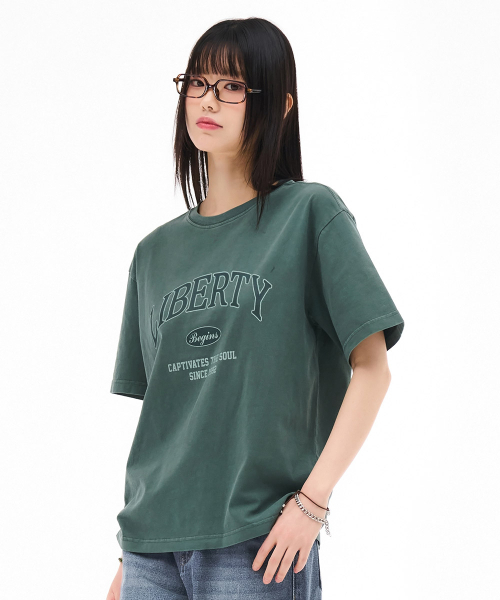 CHASECULT(チェイスカルト)の「ユニセックスピグメント半袖Tシャツ-グリーン(Tシャツ/カットソー・メンズ・グリーン・100/90/95/105)」の1枚目の写真