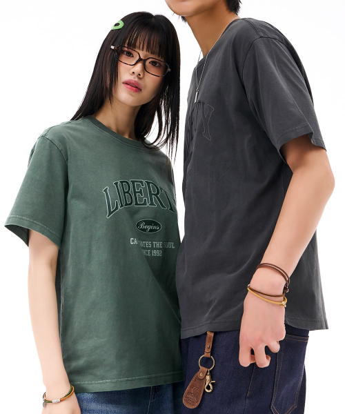 CHASECULT(チェイスカルト)の「ユニセックスピグメント半袖Tシャツ-グリーン(Tシャツ/カットソー・メンズ・グリーン・100/90/95/105)」の2枚目の写真