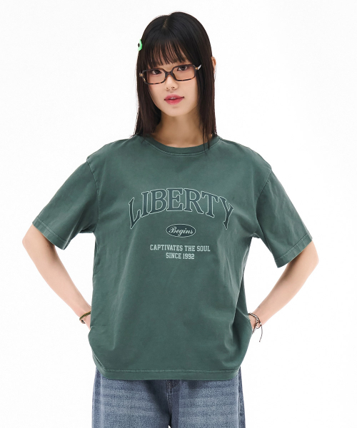 CHASECULT(チェイスカルト)の「ユニセックスピグメント半袖Tシャツ-グリーン(Tシャツ/カットソー・メンズ・グリーン・100/90/95/105)」の4枚目の写真