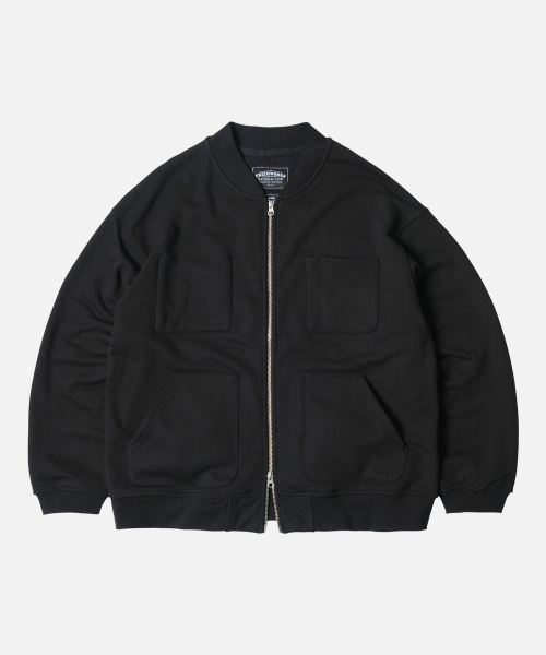 HEAVYWEIGHT SWEAT ZIP UP CARDIGAN — толстовка-кардиган на молнии, черная
