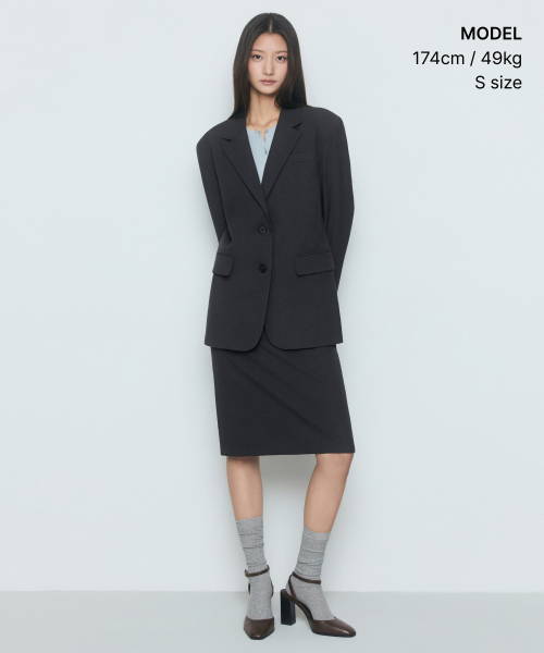 MUSINSA STANDARD WOMAN（ムシンサスタンダードウーマン）の「女性用オーバーサイズショルダーオーバーサイズブレザー[グレー]（テーラードジャケット・レディース・その他・SMALL/MEDIUM/LARGE/X-SMALL）」の22枚目の写真