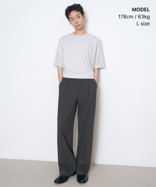 MUSINSA STANDARD（ムシンサスタンダード）の「[クールタンダード] リラックスフィットクルーネックTシャツ [メランジライトグレー]（Tシャツ/カットソー・メンズ・その他・LARGE/X-LARGE/XX-LARGE/XXX-LARGE/SMALL/MEDIUM）」の15枚目の写真