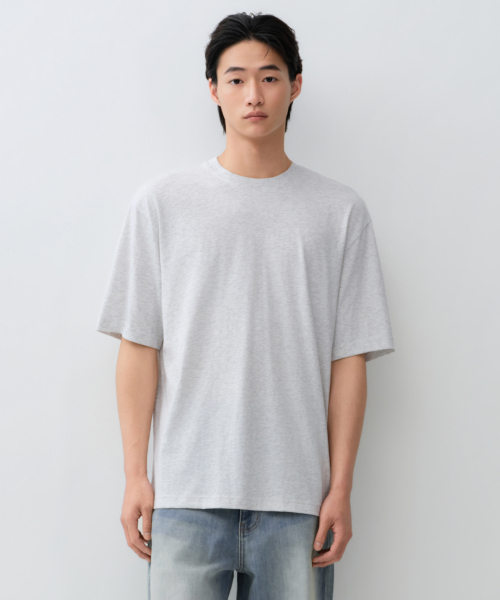 MUSINSA STANDARD（ムシンサスタンダード）の「[クールタンダード] リラックスフィットクルーネックTシャツ [メランジライトグレー]（Tシャツ/カットソー・メンズ・その他・LARGE/X-LARGE/XX-LARGE/XXX-LARGE/SMALL/MEDIUM）」の16枚目の写真