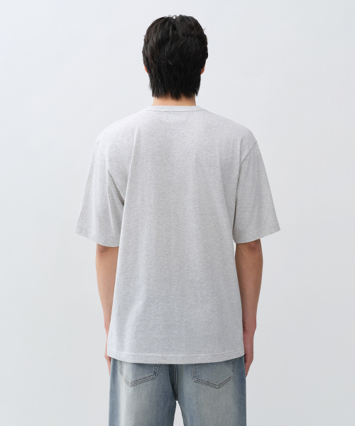 MUSINSA STANDARD（ムシンサスタンダード）の「[クールタンダード] リラックスフィットクルーネックTシャツ [メランジライトグレー]（Tシャツ/カットソー・メンズ・その他・LARGE/X-LARGE/XX-LARGE/XXX-LARGE/SMALL/MEDIUM）」の9枚目の写真
