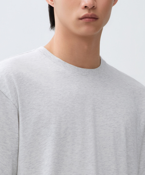 MUSINSA STANDARD（ムシンサスタンダード）の「[クールタンダード] リラックスフィットクルーネックTシャツ [メランジライトグレー]（Tシャツ/カットソー・メンズ・その他・LARGE/X-LARGE/XX-LARGE/XXX-LARGE/SMALL/MEDIUM）」の10枚目の写真