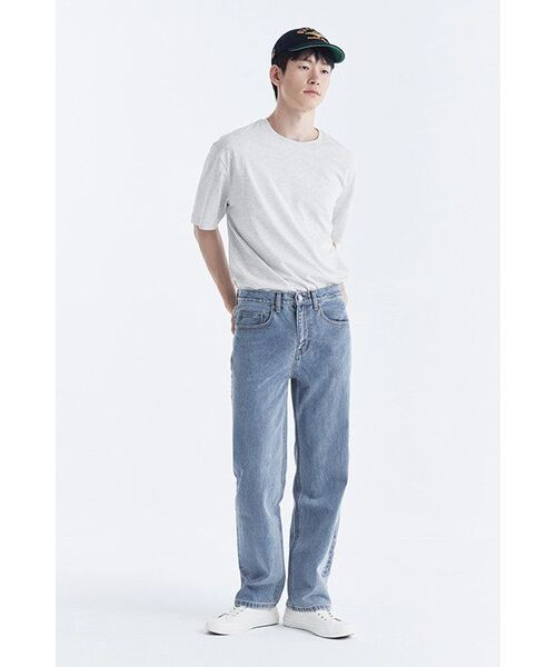 MUSINSA STANDARD（ムシンサスタンダード）の「[クールタンダード] リラックスフィットクルーネックTシャツ [メランジライトグレー]（Tシャツ/カットソー・メンズ・その他・LARGE/X-LARGE/XX-LARGE/XXX-LARGE/SMALL/MEDIUM）」の6枚目の写真