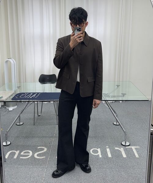 TRIP LE SENS（トリップ ル センス）の「カスタムカラー隠しスナップクロップブレザー_ブラウン（テーラードジャケット・メンズ・その他・MEDIUM/LARGE）」の9枚目の写真