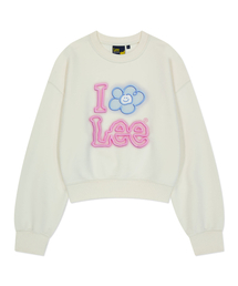 [ワキウィリー x Lee] ウィメンズアイリリリグラフィッククロップスウェットクリーム