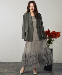 ボリュームチュールペプラムドレス / volume tulle peplum dress