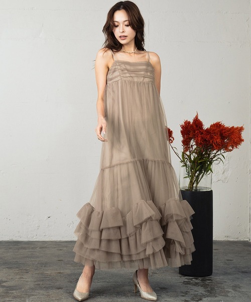 ボリュームチュールジャケットセットドレス 2点セット 結婚式