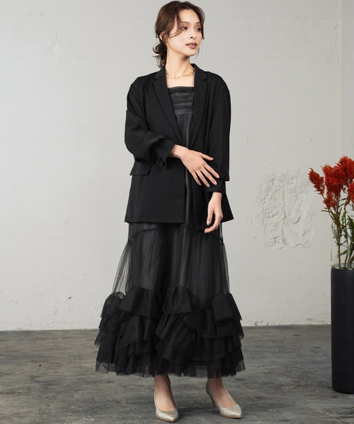 ANDRESED ボリュームチュールジャケットセットドレス 2点セットアイテム】ボリュームチュールジャケットセットドレス
