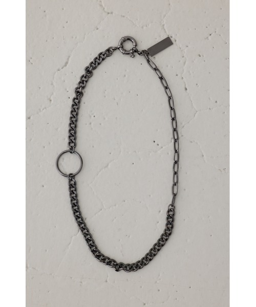 AZUL by moussy（アズールバイマウジー）の「ミックスチェーンネックレス（ネックレス・メンズ・ブラック/シルバー・FREE）」の4枚目の写真