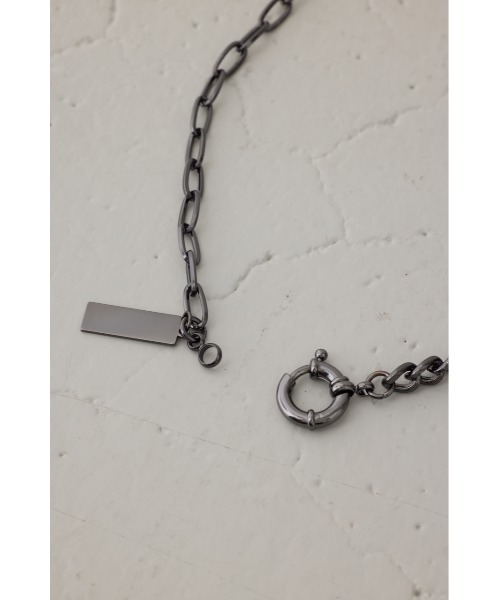 AZUL by moussy（アズールバイマウジー）の「ミックスチェーンネックレス（ネックレス・メンズ・ブラック/シルバー・FREE）」の8枚目の写真