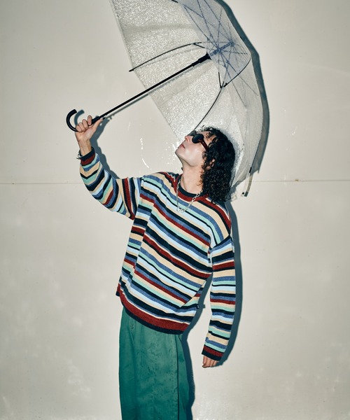 glamb（グラム）の「Mid Century Border Knit / ミッドセンチュリーボーダーニット（ニット/セーター・メンズ・ブルー・S/M/L）」の10枚目の写真