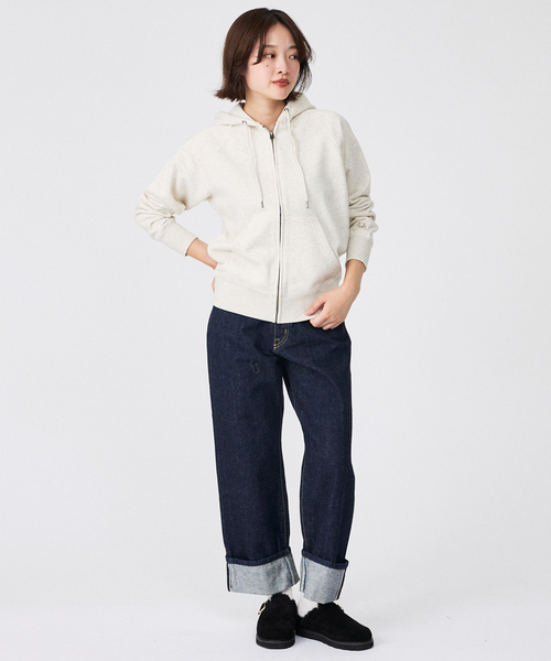 FRUIT OF THE LOOM(フルーツオブザルーム)の「【FRUIT OF THE LOOM/フルーツ オブ ザ ルーム】BASIC SWEAT ZIP HOODIE/パーカー/お出かけ/リラックス【WEB限定】(パーカー・レディース・アイボリー/グレー/ネイビー/ブラック・フリー)」の5枚目の写真
