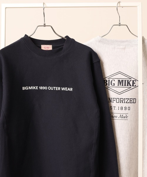 BIG MIKE(ビッグマイク)の「BIG MIKE ヘビーウェイト プルオーバートレーナー(スウェット・メンズ・ブラック/ネイビー/チャコール・L/M)」の3枚目の写真