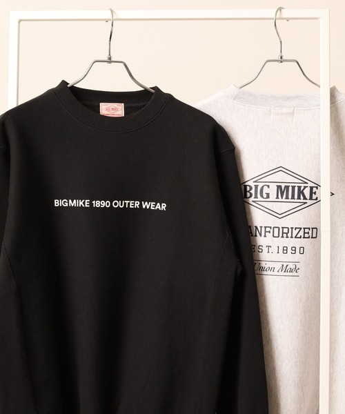 BIG MIKE(ビッグマイク)の「BIG MIKE ヘビーウェイト プルオーバートレーナー(スウェット・メンズ・ブラック/ネイビー/チャコール・L/M)」の1枚目の写真