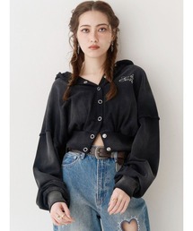 EVRIS | パウダーショートウラケスウェットフーディー【セットアップ着用可能】 春服(パーカー)